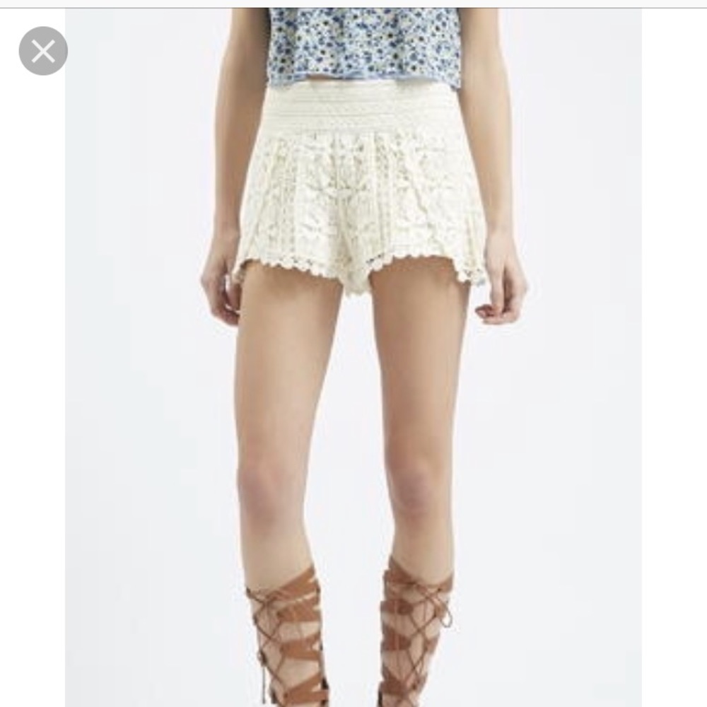 Top shop lace crochet shorts